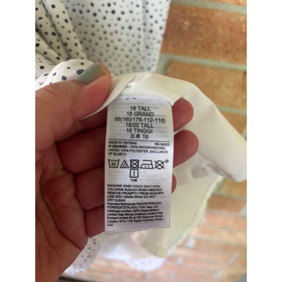 Gap Cami Strappy Polka Dot White Black Summer Dress Button Front Sleeveless - Picture 10 of 12